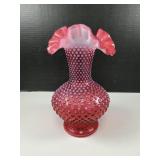 Vintage Fenton Cranberry Opalescent Hobnail