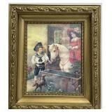 Framed Print of a Victorian Boy and Girl
