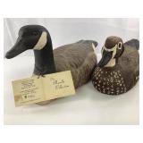 Joe Rivello Wood Duck Decoy and Plastic Decoy