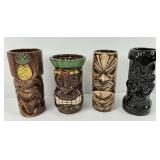 Set Of Four Tiki Glasses