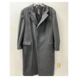 100% Black Wool Mens Overcoat