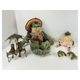 Five Pieces of Frog Decor
