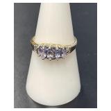 10 KT Tanzanite and Diamond Ring