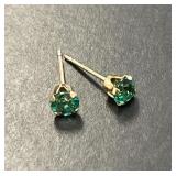 10 KT Green Tourmaline Studs