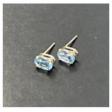 10 KT Blue Topaz Studs
