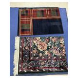 Two Small Multi Colored Green Rug Mats