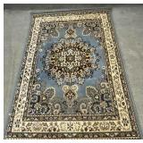 Persian Design Rug with Blue Border
