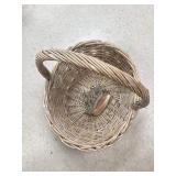 Large Wicker Basket and Conch Shell