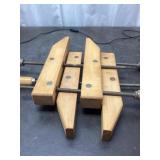 Pair of Wooden Screw Clamps