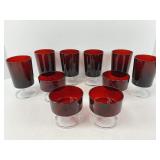 Ruby Red Wine & Sherbet Glasses