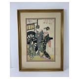 Framed Japanese Woodblock Print