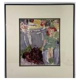 Artist Celine Krueger Framed Watercolor