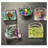 Five Ladies Lucite Fashion Rings
