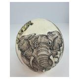 African Art Hand Painted Ostrich Egg