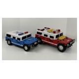 Two Plastic Vintage Tonka Toy Emergency Vehicles