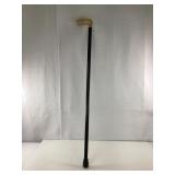 Gold Tone Handle on Black Walking Cane