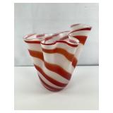 Vintage Candy Stripe Ruffled Handkerchief Vase