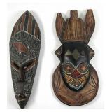 Two Small African Tribal Wall Masks
