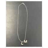 14 KT WG Diamond Letter Pendants and Chain