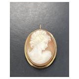 10 KT Vintage Cameo Pendant or Brooch