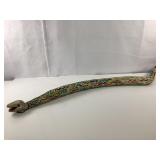 Wood Hand Carved Hand Painted Snake