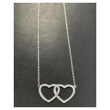 Sterling Necklace with Double Hearts