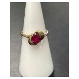 Vintage 10 KT Ruby Ring
