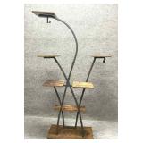 Second of Two Metal Stands with Wooden Shelves
