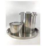 Stelton Ice Buckets and Matching Tray