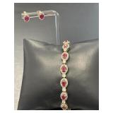 Ruby Bracelet and Earrings