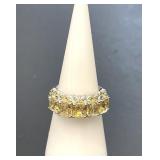 Rhodium Over Sterling Citrine Ring