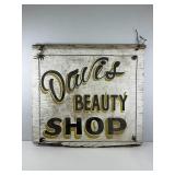 Vintage Wooden Beauty Shop Sign
