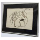 Framed Detailed Lithograph Artwork