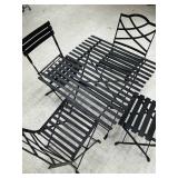 Five Piece Black Metal Folding Outdoor Set