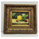 Ornate Framed Oil Painting on Canvas Still Life