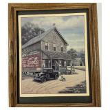 Vintage Wooden Framed Reprint Coca Cola Country