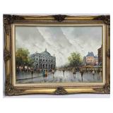 Large Signed Ornate Gold Framed Oil Painting