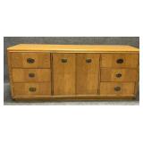 Stanley Mid Century Nine Drawer Wood Dresser