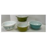 Four Pieces Vintage Pyrex Serving Bowls
