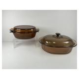 Two Glass Casseroles with Lids