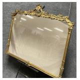 Heavy Ornate Gold Framed Wall Mirror