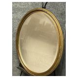 Oval Shaped Gold Frame Wall Mirror