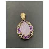 10 KT Amethyst Diamond Pendant