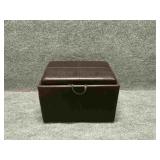 Brown Faux Leather Storage Ottoman