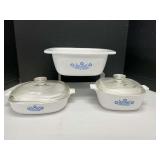 Three Piece Set of Vintage CorningWare