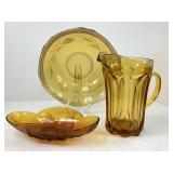 Amber Glass Serving Set
