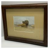 Framed and Signed Vintage Watercolor Landscape