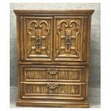 Vintage Wood Veneer Italian Mediterranean Chest