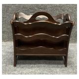 Dark Brown Wood Magazine Rack