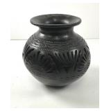 Handcrafted Barro Negro Black Pottery Vase